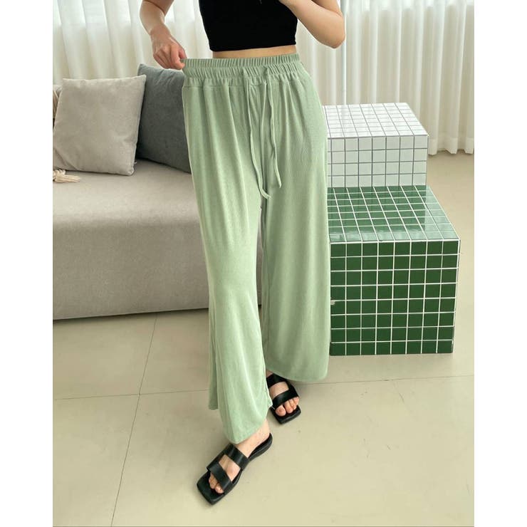 グリーン | サマーイージーパンツ ワイドパンツ カジュアル | RAKUku