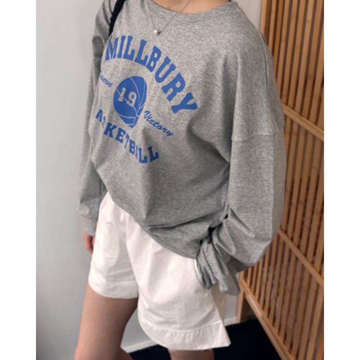 スウェット風クロップドロングTシャツ カットソー ロンT | RAKUku | 詳細画像6 