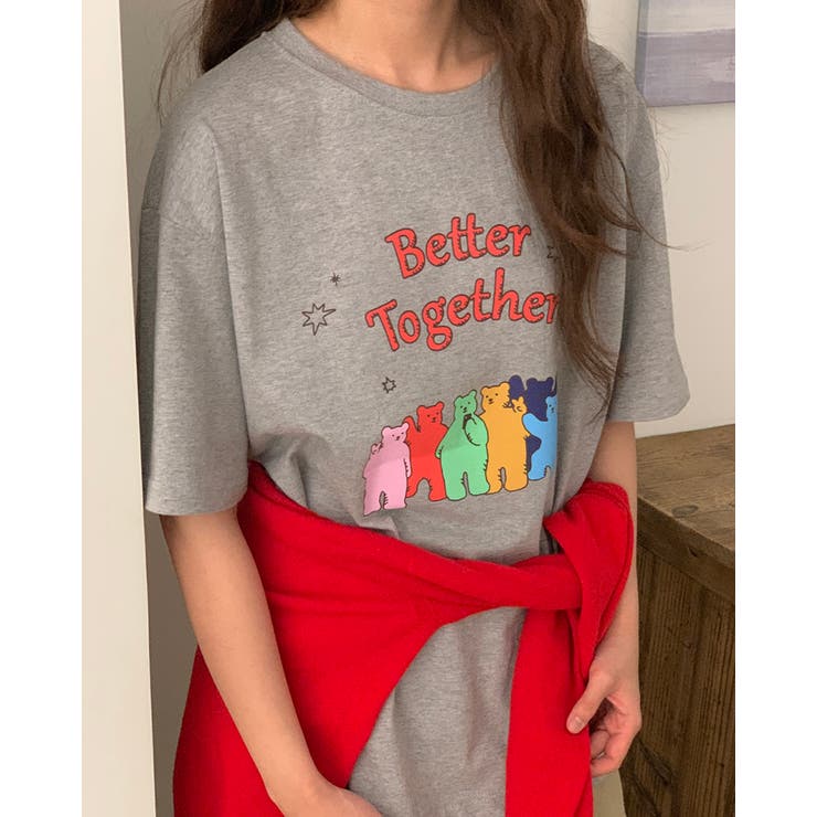 ルーズフィットベアプリントTシャツ レタリング 半袖 | RAKUku | 詳細画像10 