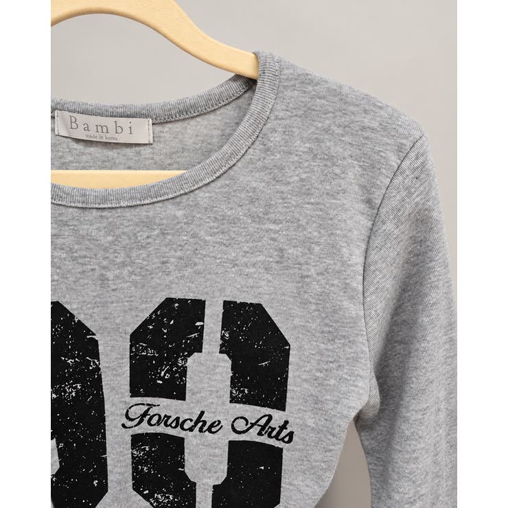 ラウンドネックサイドギャザー長袖レタリングTシャツ カットソー 韓国ファッション | RAKUku | 詳細画像6 