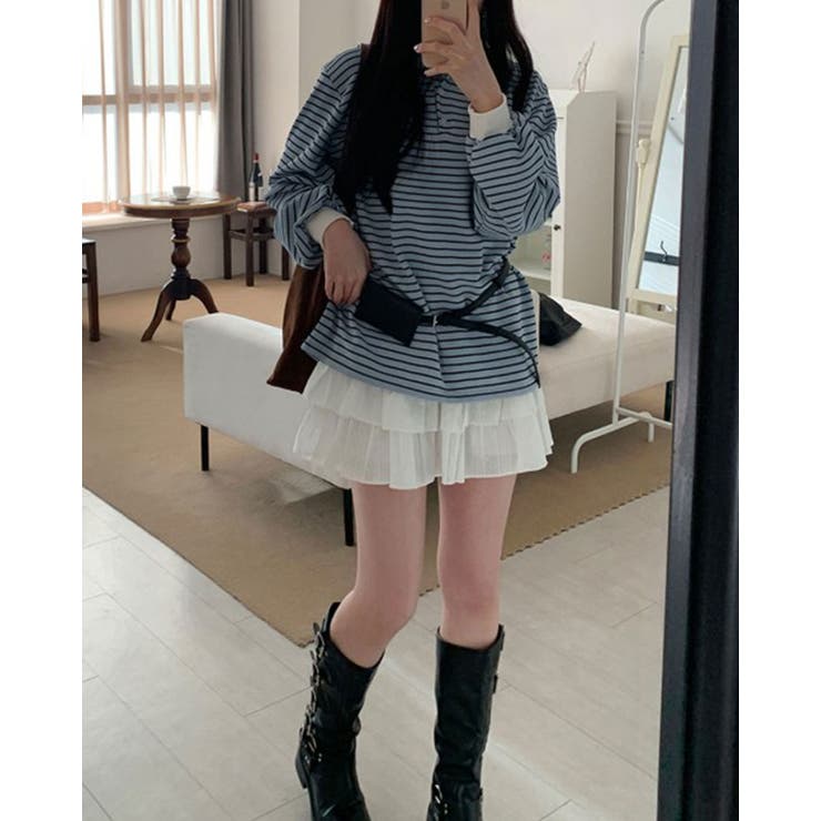 4color ストライプポロシャツ ラガーシャツ | RAKUku | 詳細画像2 