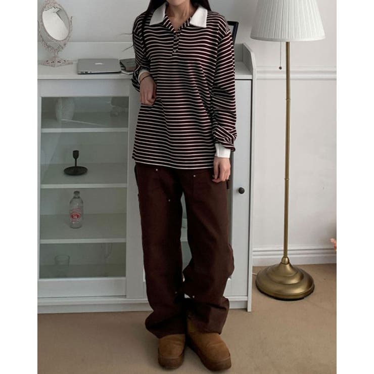 4color ストライプポロシャツ ラガーシャツ | RAKUku | 詳細画像3 