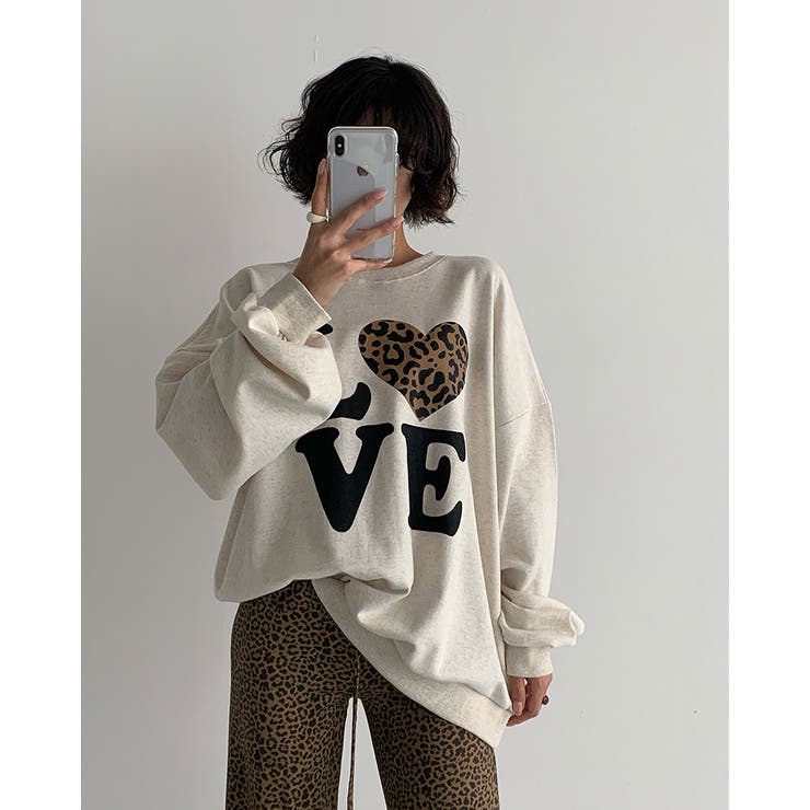 3color オーバーフィットレオパードプリントスウェット 長袖 | RAKUku | 詳細画像2 