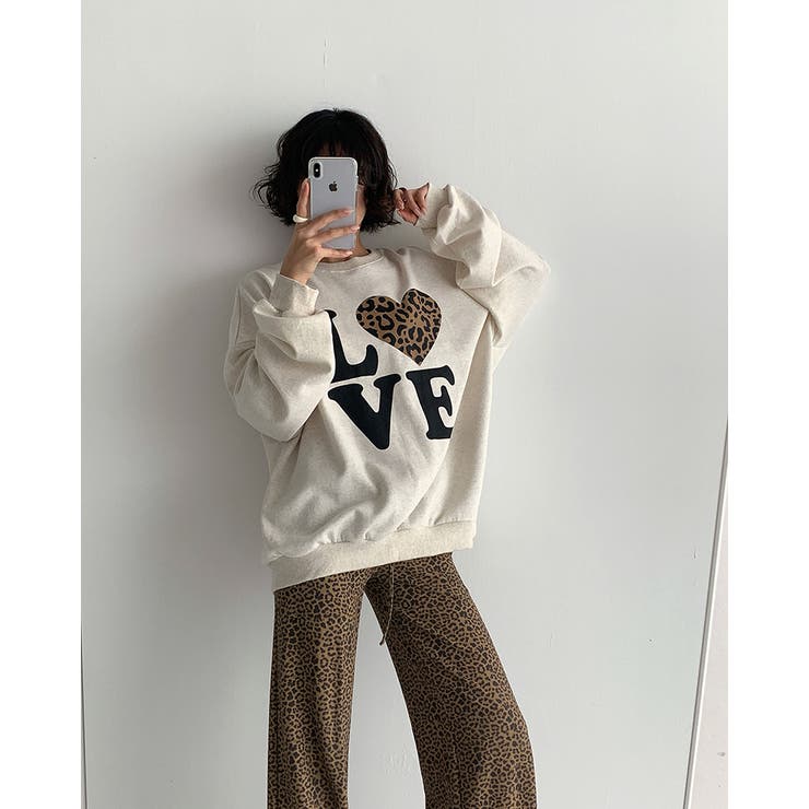 3color オーバーフィットレオパードプリントスウェット 長袖 | RAKUku | 詳細画像3 