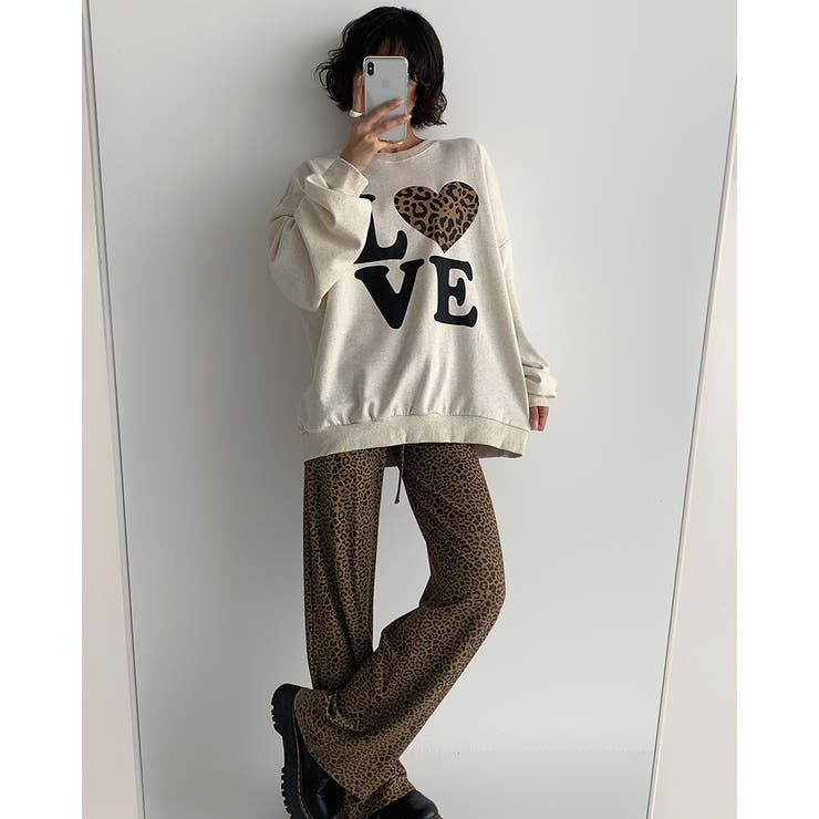 3color オーバーフィットレオパードプリントスウェット 長袖 | RAKUku | 詳細画像4 