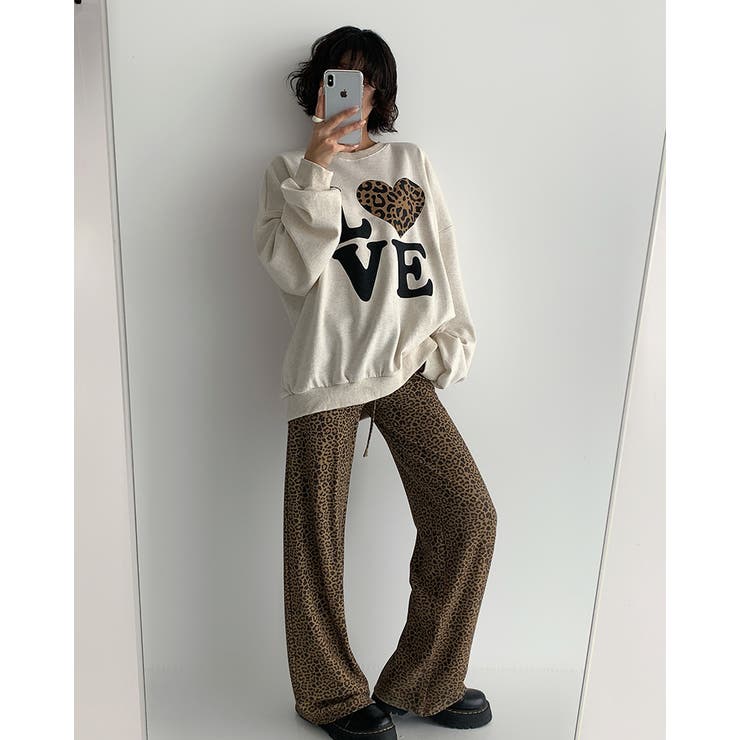 3color オーバーフィットレオパードプリントスウェット 長袖 | RAKUku | 詳細画像5 