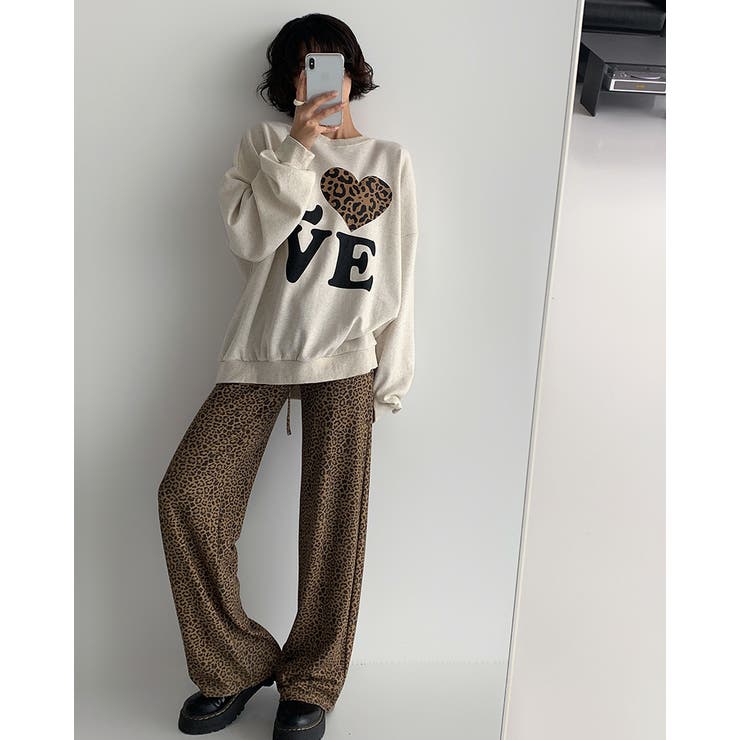 3color オーバーフィットレオパードプリントスウェット 長袖 | RAKUku | 詳細画像6 