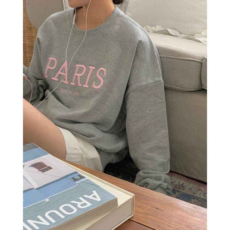 3color オーバーフィット PARIS刺繍裏毛スウェット | RAKUku | 詳細画像3 