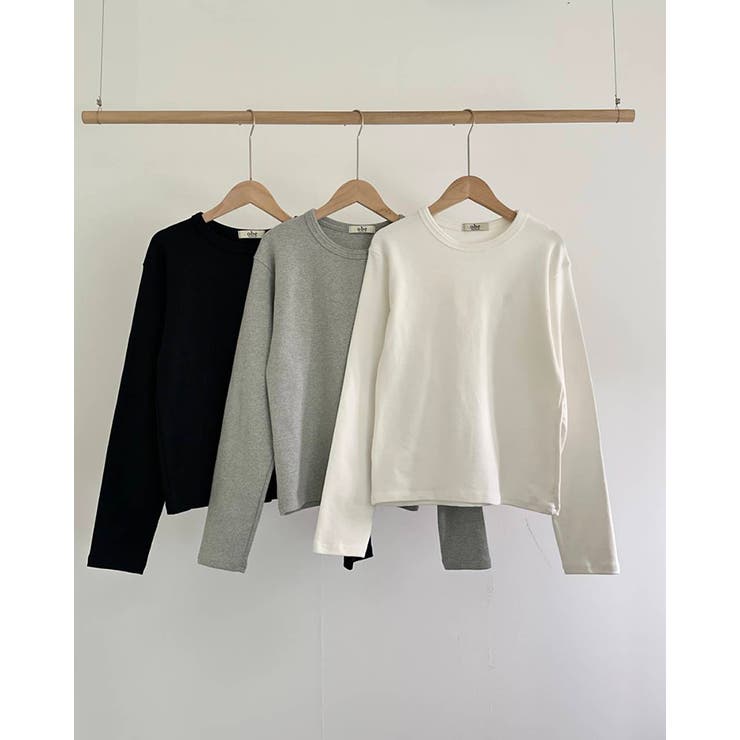 ブラック | 3color ワンポイント ラウンドカットソートップス | RAKUku