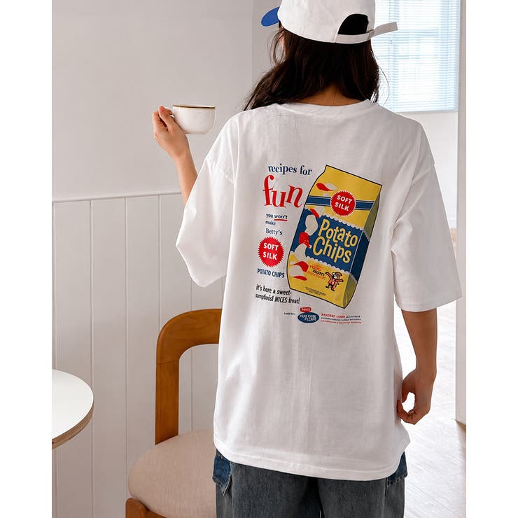 【3color】 ヴィンテージポテトプリント オーバーTシャツ | RAKUku | 詳細画像2 