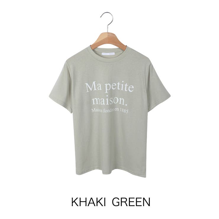 カーキグリーン | 【4color】 やわらかストレッチロゴTシャツ 半袖 | RAKUku