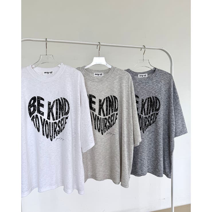 【3color】ハートロゴプリント 半袖Tシャツ レディース | RAKUku | 詳細画像5 