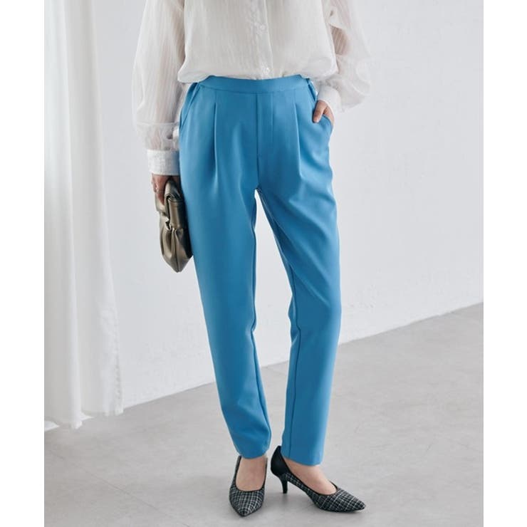 ダークブルー65 | 美脚シルエットタックパンツ | RANAN