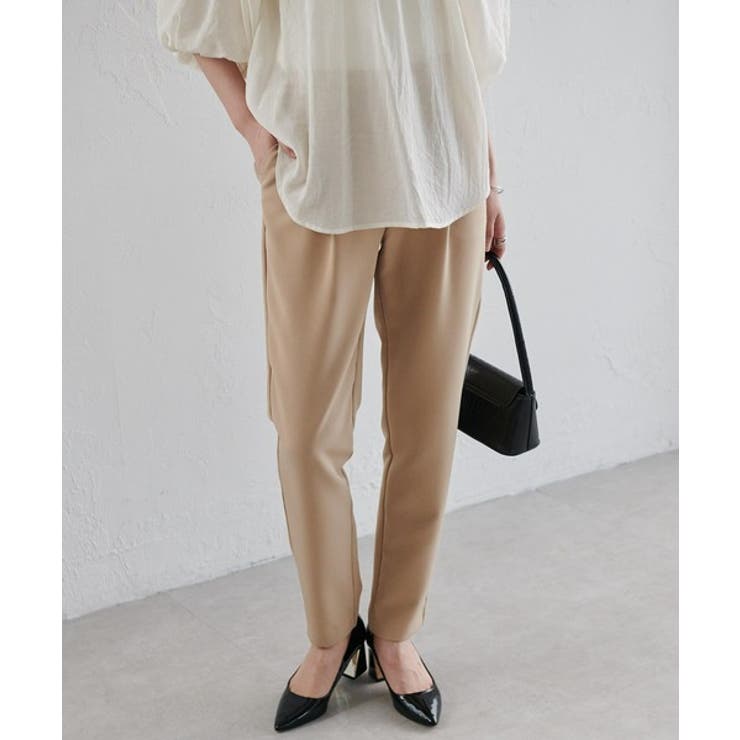 ライトベージュ | 美脚シルエットタックパンツ | RANAN