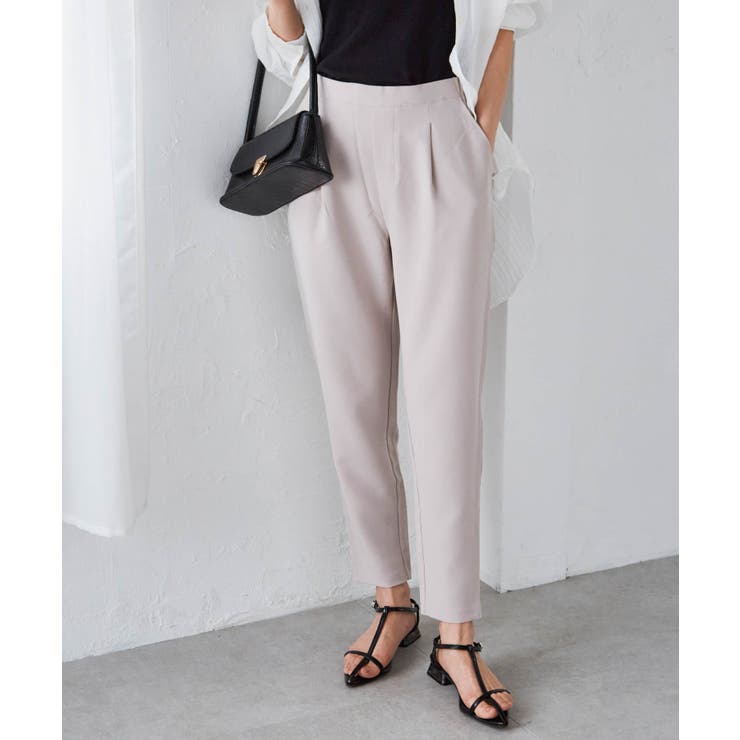 ライトグレー | 美脚シルエットタックパンツ | RANAN