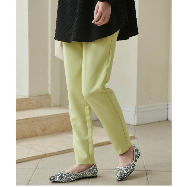 レモンイエロー | 美脚シルエットタックパンツ | RANAN