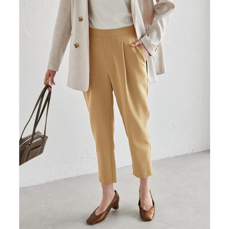 ベージュ | 美脚シルエットタックパンツ | RANAN