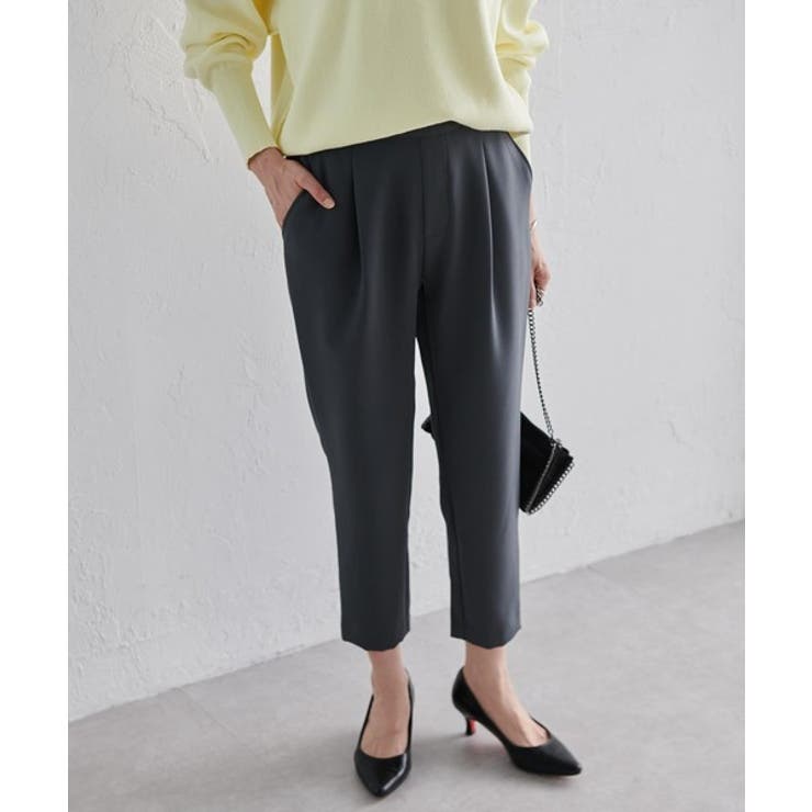 チャコール | 美脚シルエットタックパンツ | RANAN