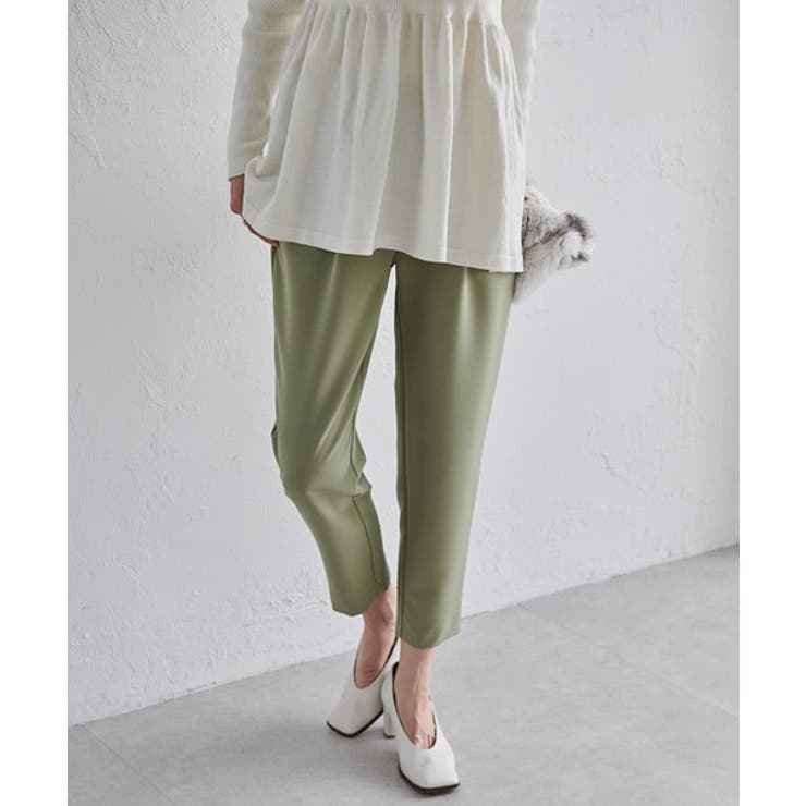 ライトカーキ | 美脚シルエットタックパンツ | RANAN