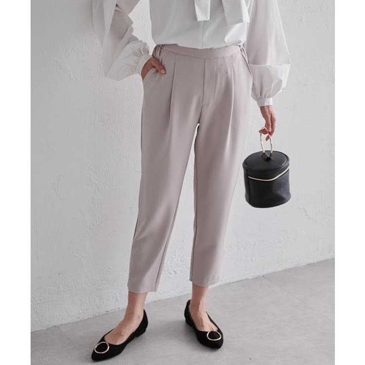 ライトグレー | 美脚シルエットタックパンツ | RANAN