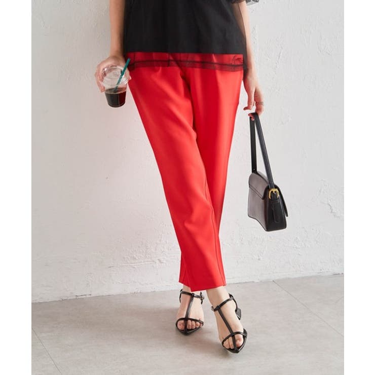 オレンジレッド | 美脚シルエットタックパンツ | RANAN