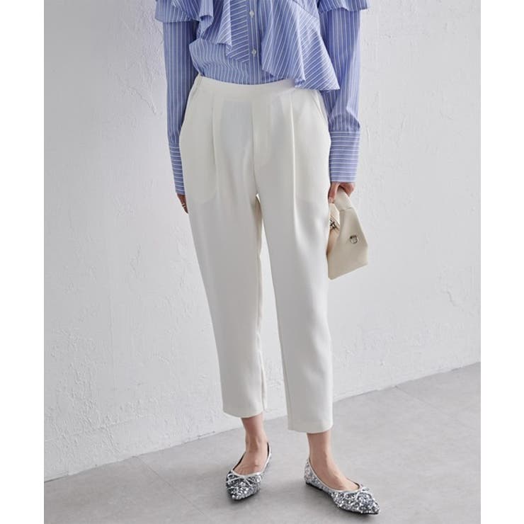 オフホワイト | 美脚シルエットタックパンツ | RANAN