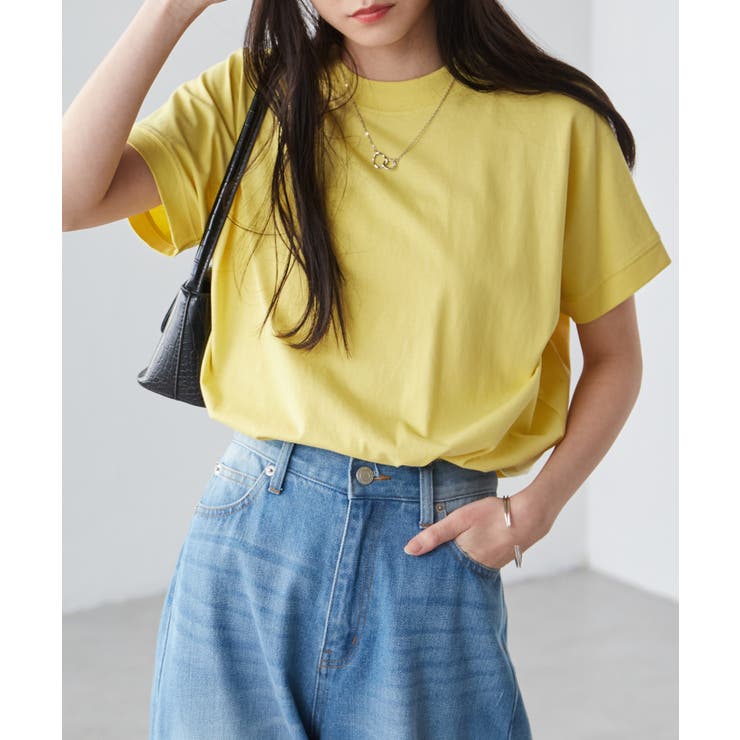 イエロー | 綿１００％ひんやりＵＶカットプチハイネックTシャツ | RANAN