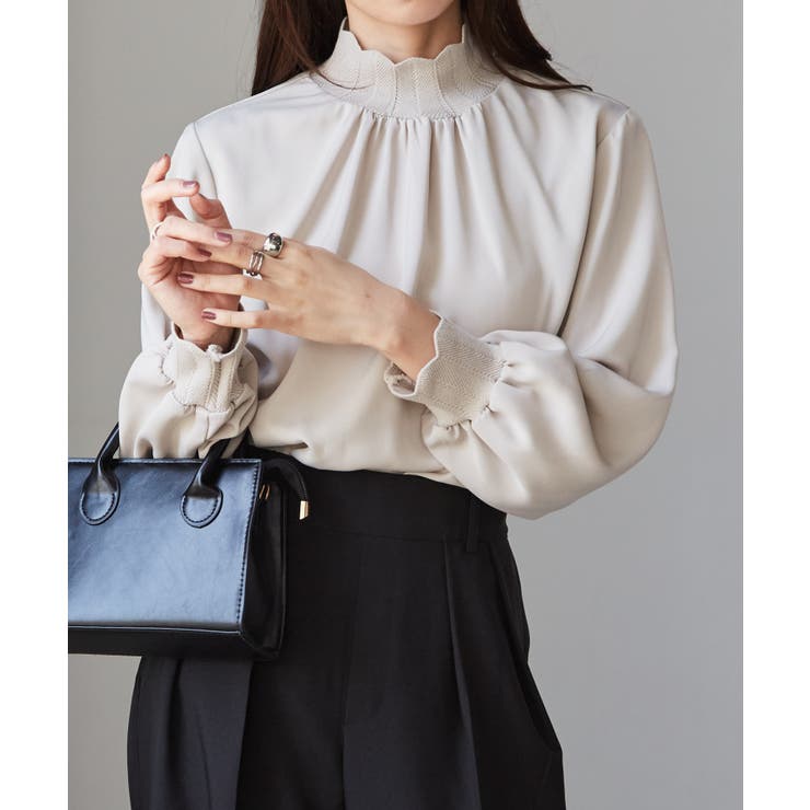 スカラップリブニット使いブラウス | RANAN | 詳細画像48 