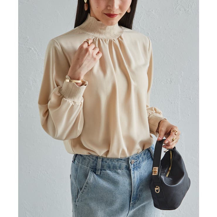 エクリュ | スカラップリブニット使いブラウス | RANAN