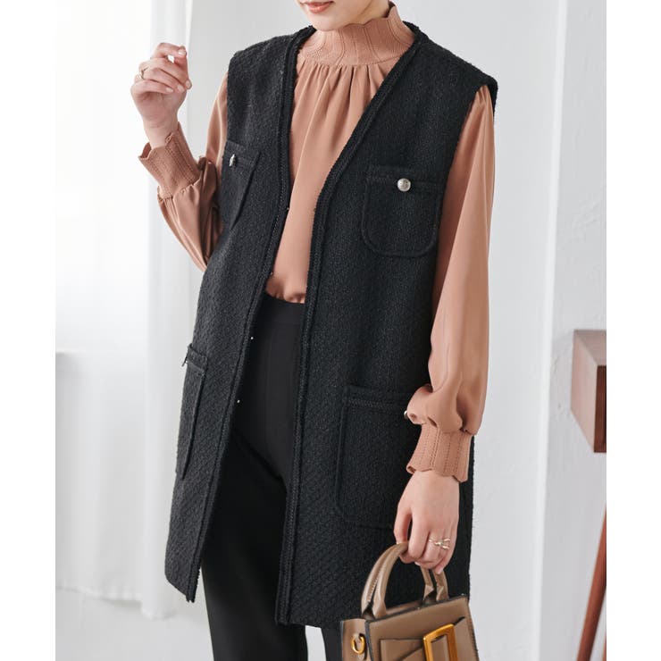 テラコッタ | スカラップリブニット使いブラウス | RANAN