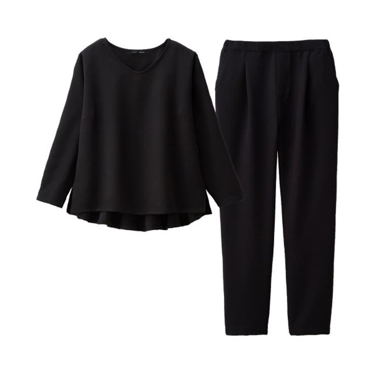 【2点セット】洗える/ストレッチペプラムブラウス＆テーパードパンツセットアップ | RANAN | 詳細画像25 