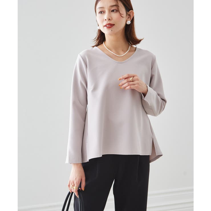 【2点セット】洗える/ストレッチペプラムブラウス＆テーパードパンツセットアップ | RANAN | 詳細画像6 