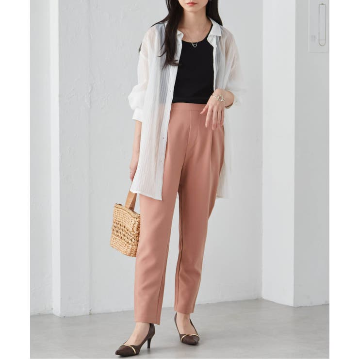 [低身長サイズ有]美脚シルエットタックテーパードパンツ 股下61㎝(UVカット … | RANAN | 詳細画像17 