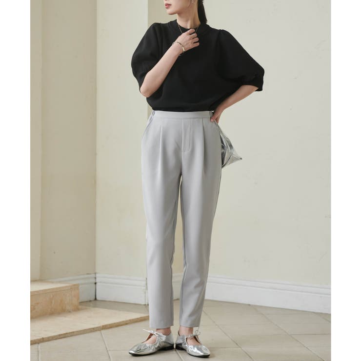 [低身長サイズ有]美脚シルエットタックテーパードパンツ 股下61㎝(UVカット … | RANAN | 詳細画像19 