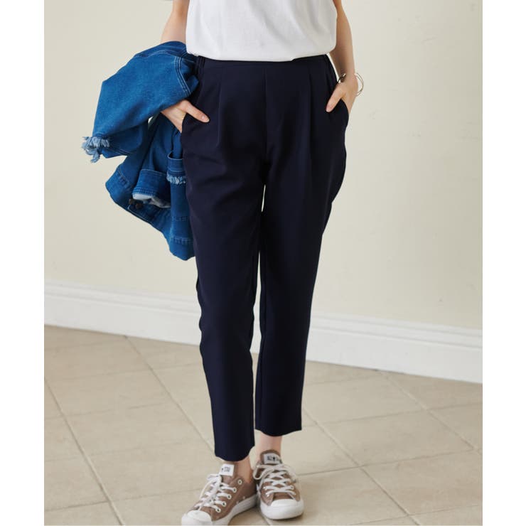 [低身長サイズ有]美脚シルエットタックテーパードパンツ 股下61㎝(UVカット … | RANAN | 詳細画像27 