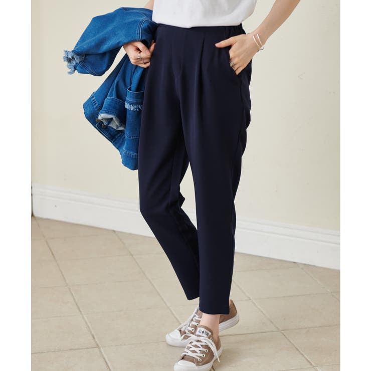 [低身長サイズ有]美脚シルエットタックテーパードパンツ 股下61㎝(UVカット … | RANAN | 詳細画像28 