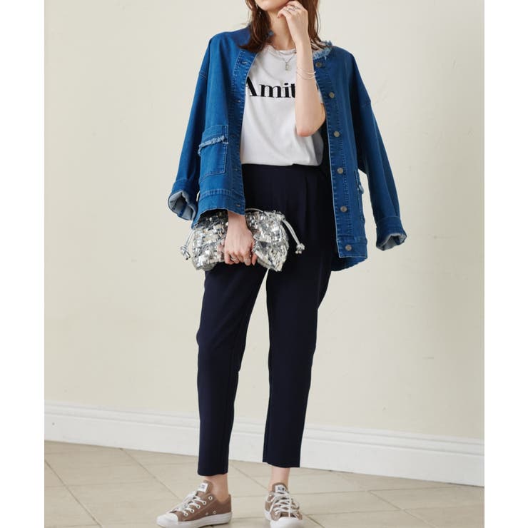 [低身長サイズ有]美脚シルエットタックテーパードパンツ 股下61㎝(UVカット … | RANAN | 詳細画像29 