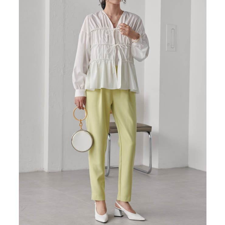 [低身長サイズ有]美脚シルエットタックテーパードパンツ 股下61㎝(UVカット … | RANAN | 詳細画像44 