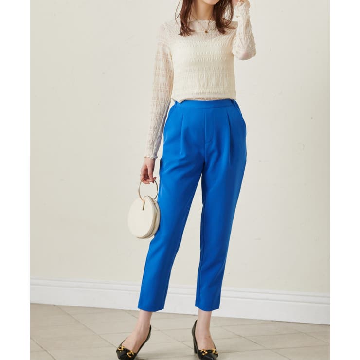 [低身長サイズ有]美脚シルエットタックテーパードパンツ 股下61㎝(UVカット … | RANAN | 詳細画像49 