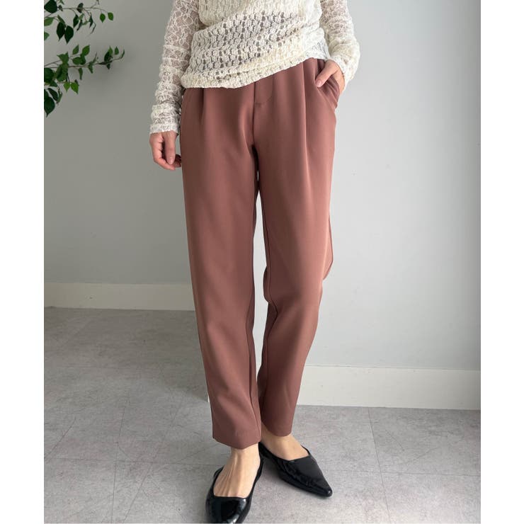 【S～5Lサイズ展開】美脚シルエットタックテーパードパンツ 股下61㎝(UVカッ… | RANAN | 詳細画像75 
