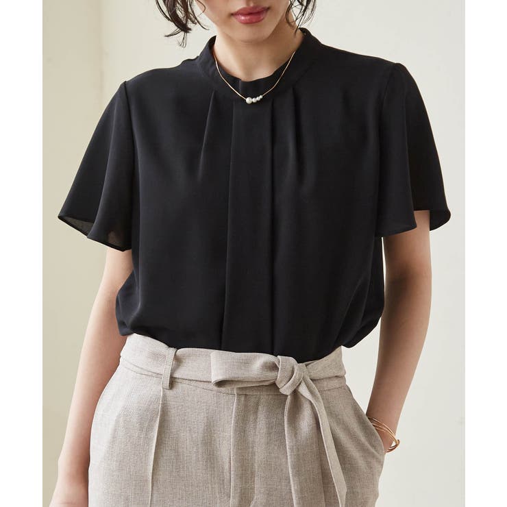 ブラック | 機能付タックデザインブラウス | RANAN