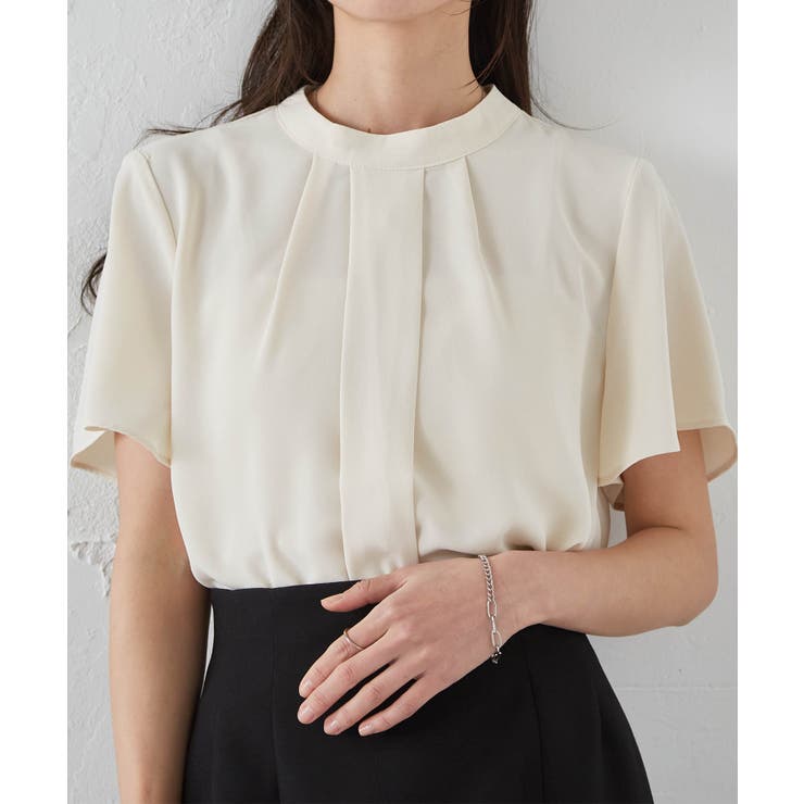 オフホワイト | 機能付タックデザインブラウス | RANAN