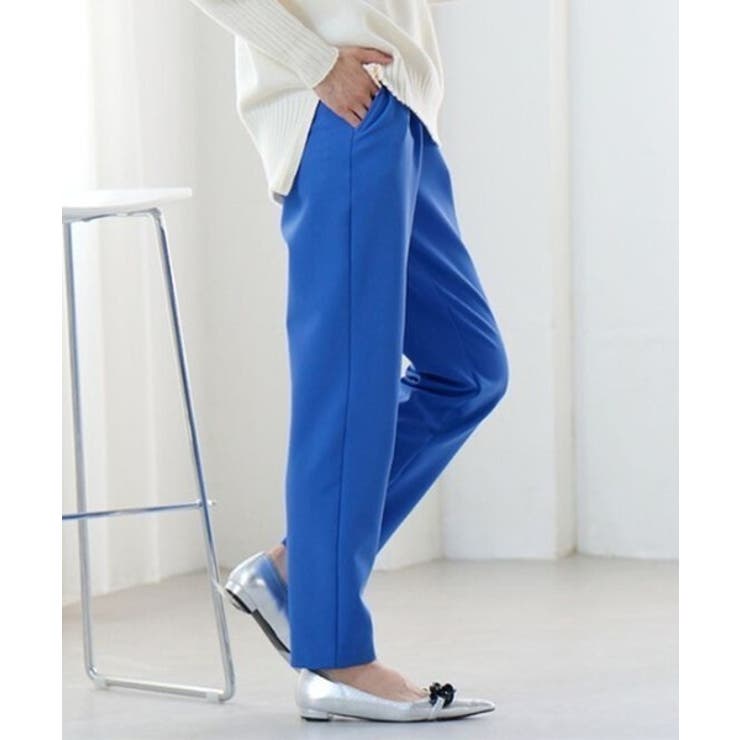 ブルー65 | 裏起毛美脚シルエットタックパンツ | RANAN