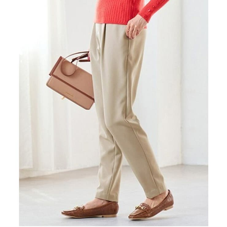 ライトグレー61 | 裏起毛美脚シルエットタックパンツ | RANAN