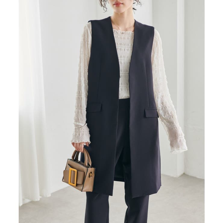 ブラック | ＜２点セット＞ロングジレセットアップ | RANAN