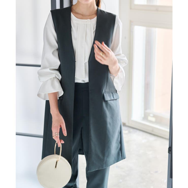 グレー | ＜２点セット＞ロングジレセットアップ | RANAN