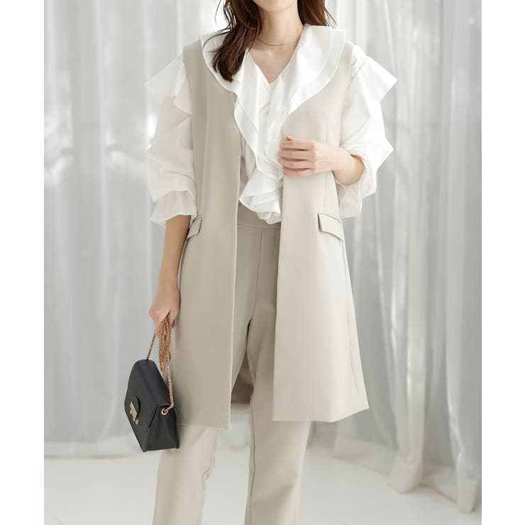 グレージュ | ＜２点セット＞ロングジレセットアップ | RANAN