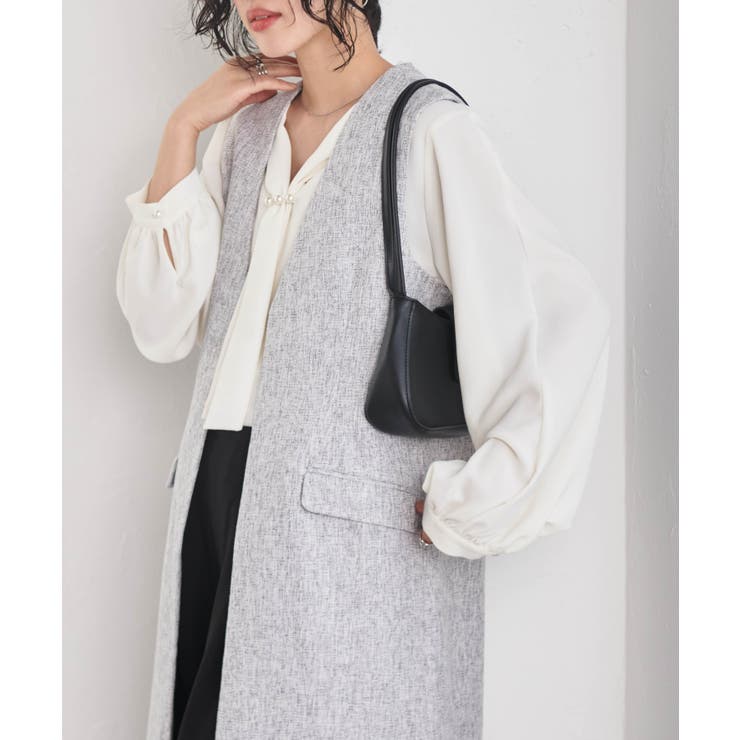 モノトーンツイード | ＜２点セット＞ロングジレセットアップ | RANAN