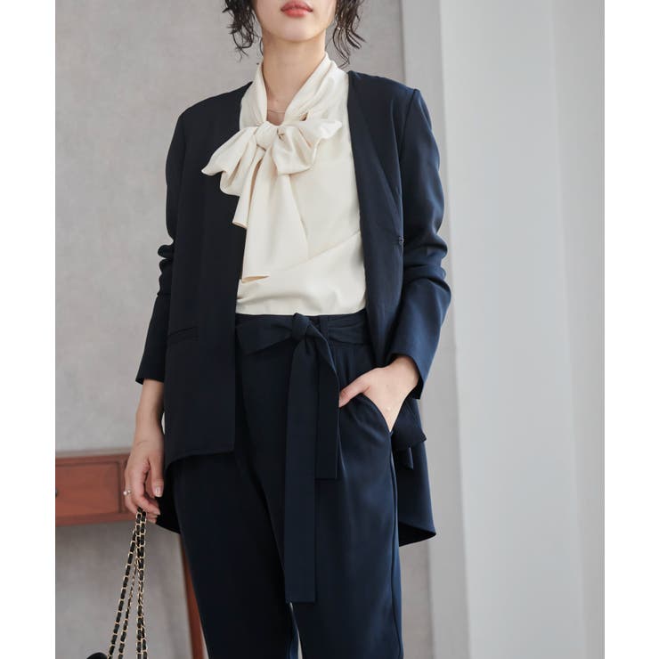 [2点セット/ウォッシャブル]フレアジャケット＆テーパードパンツセットアップ | RANAN | 詳細画像19 