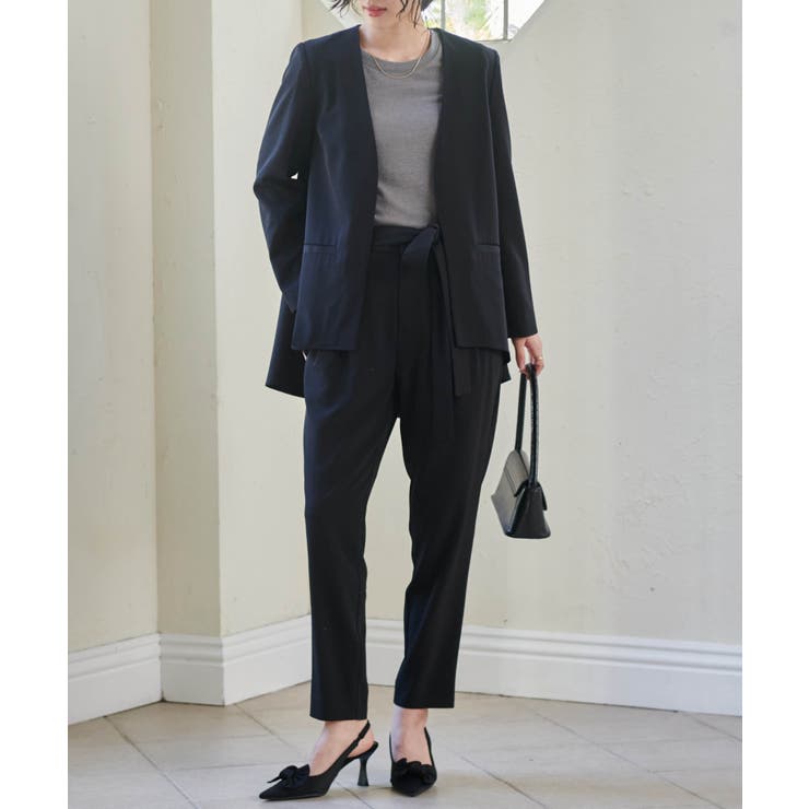 [2点セット/ウォッシャブル]フレアジャケット＆テーパードパンツセットアップ | RANAN | 詳細画像2 